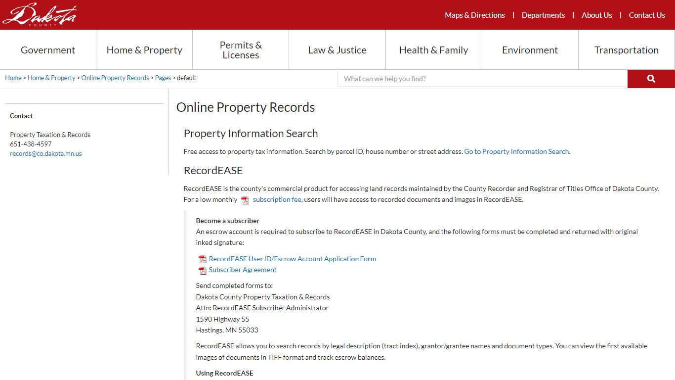 Online Property Records| Dakota County
