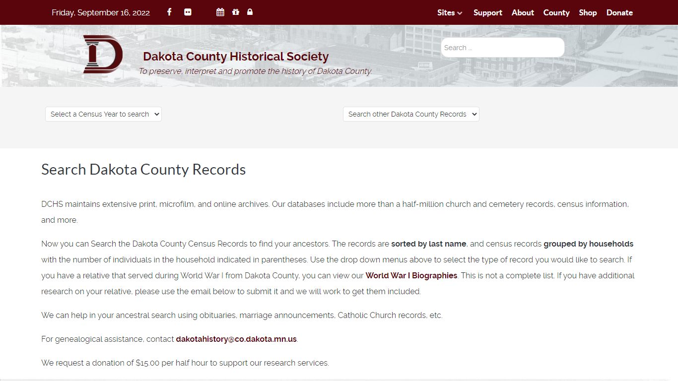 Search Dakota County Records - dakotahistory.org